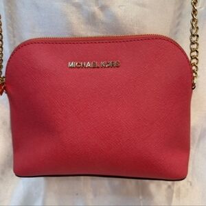 Michael Kors Large Pink Coral Jet Set Crossbody Bag